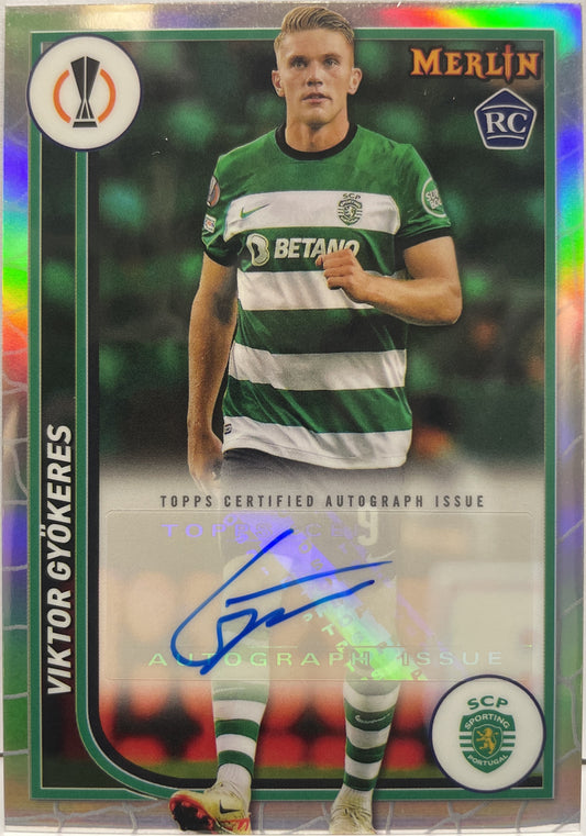 Viktor Gyokeres Rookie Autograph Topps Chrome Merlin UCC 2023/24