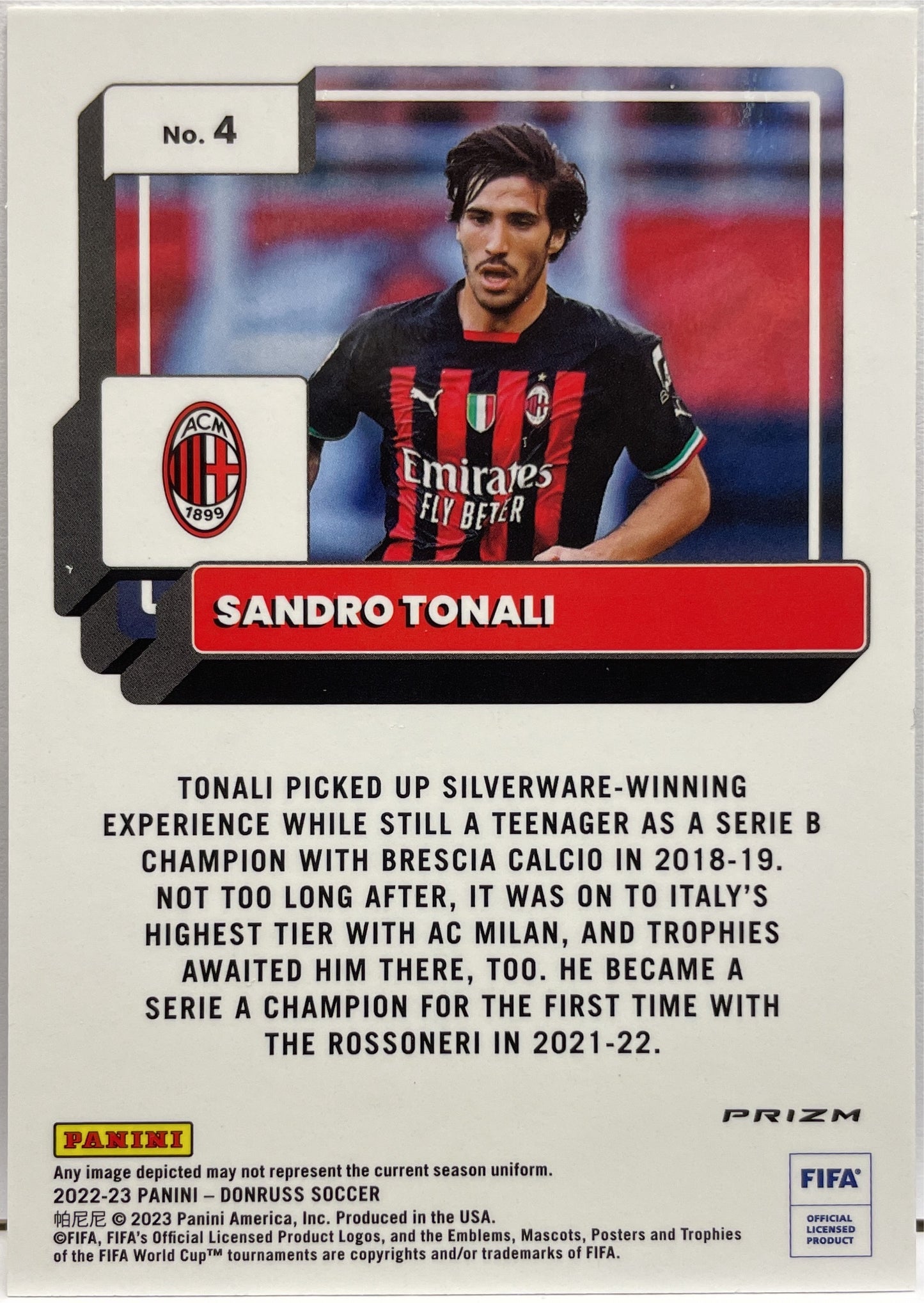 Sandro Tonali Optic Donruss Fifa 2022/23