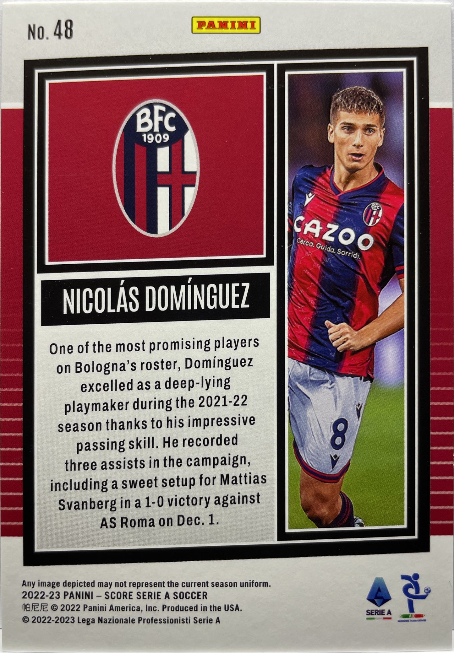 Nicolas Dominguez 46/55 Bronze Swirl Score Serie A 2022/23