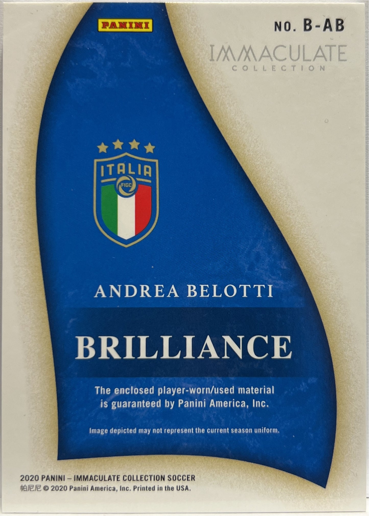 Andrea Belotti 23/25 Patch Brilliance Immaculate Collection 2020