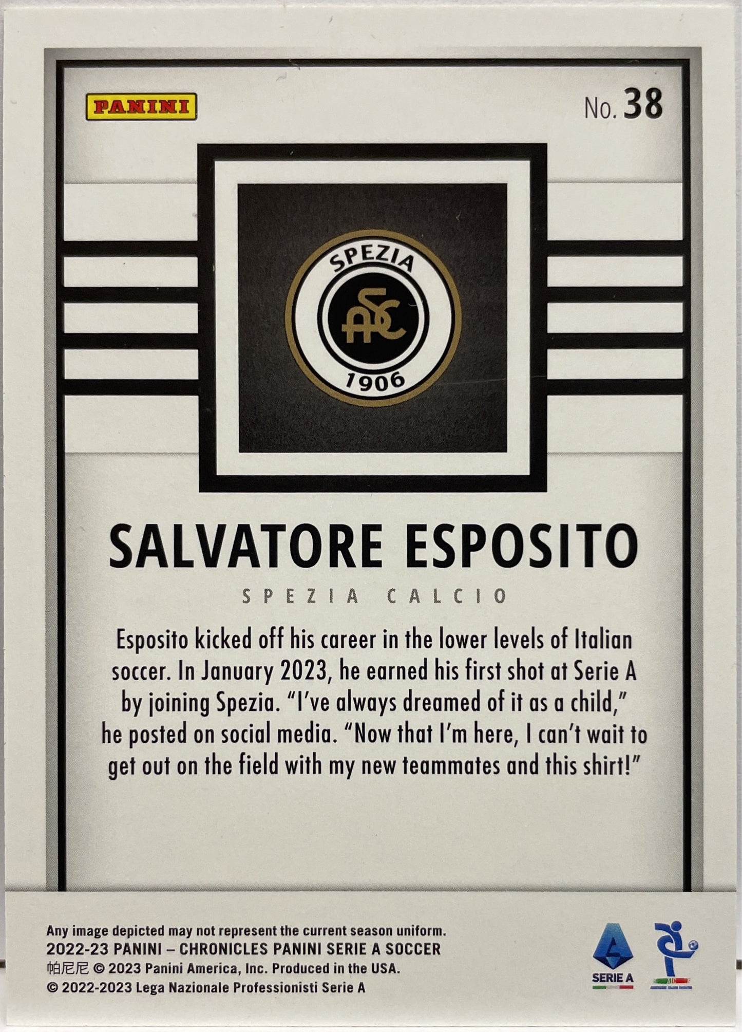 Salvatore Esposito 2/10 Rookie Gold Chronicles 2022/23