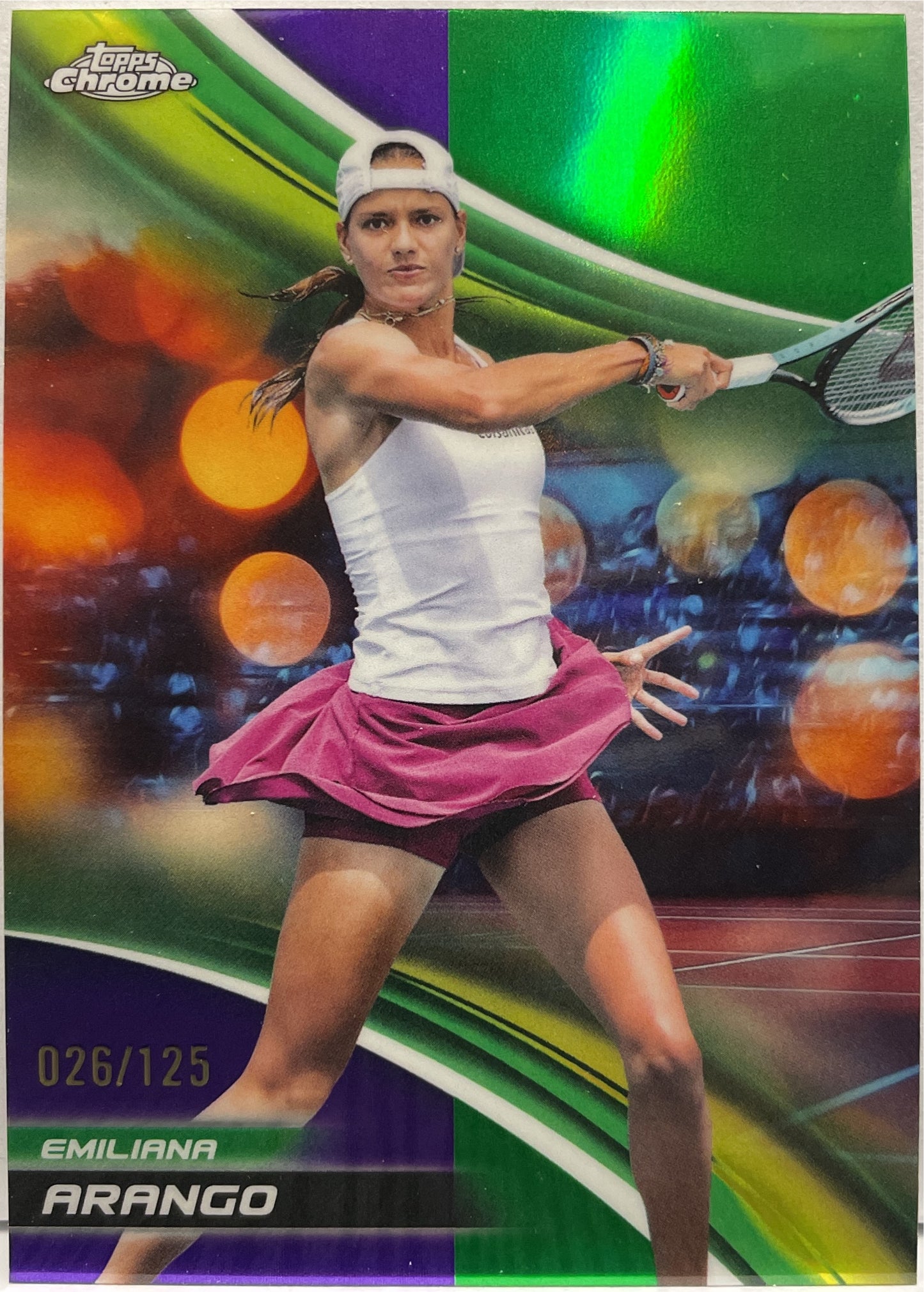 Emiliana Arango 26/125 Purple Green Topps Chrome Tennis 2025