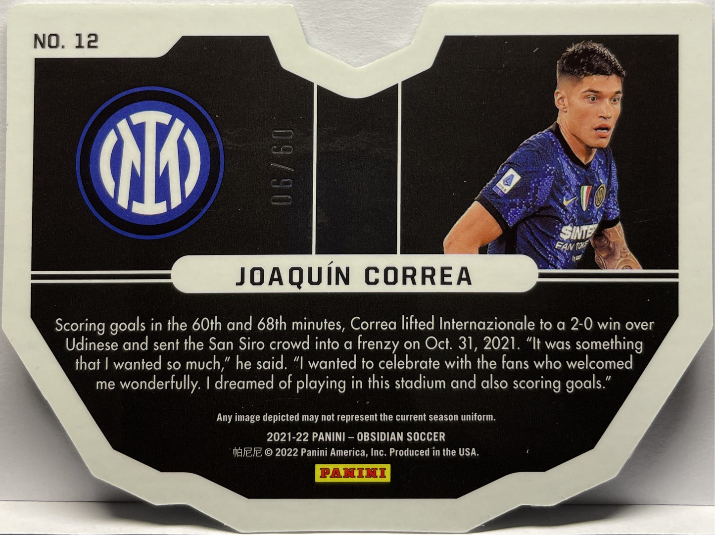 Joaquin Correa 9/90 Vitreous Obsidian 2021/22