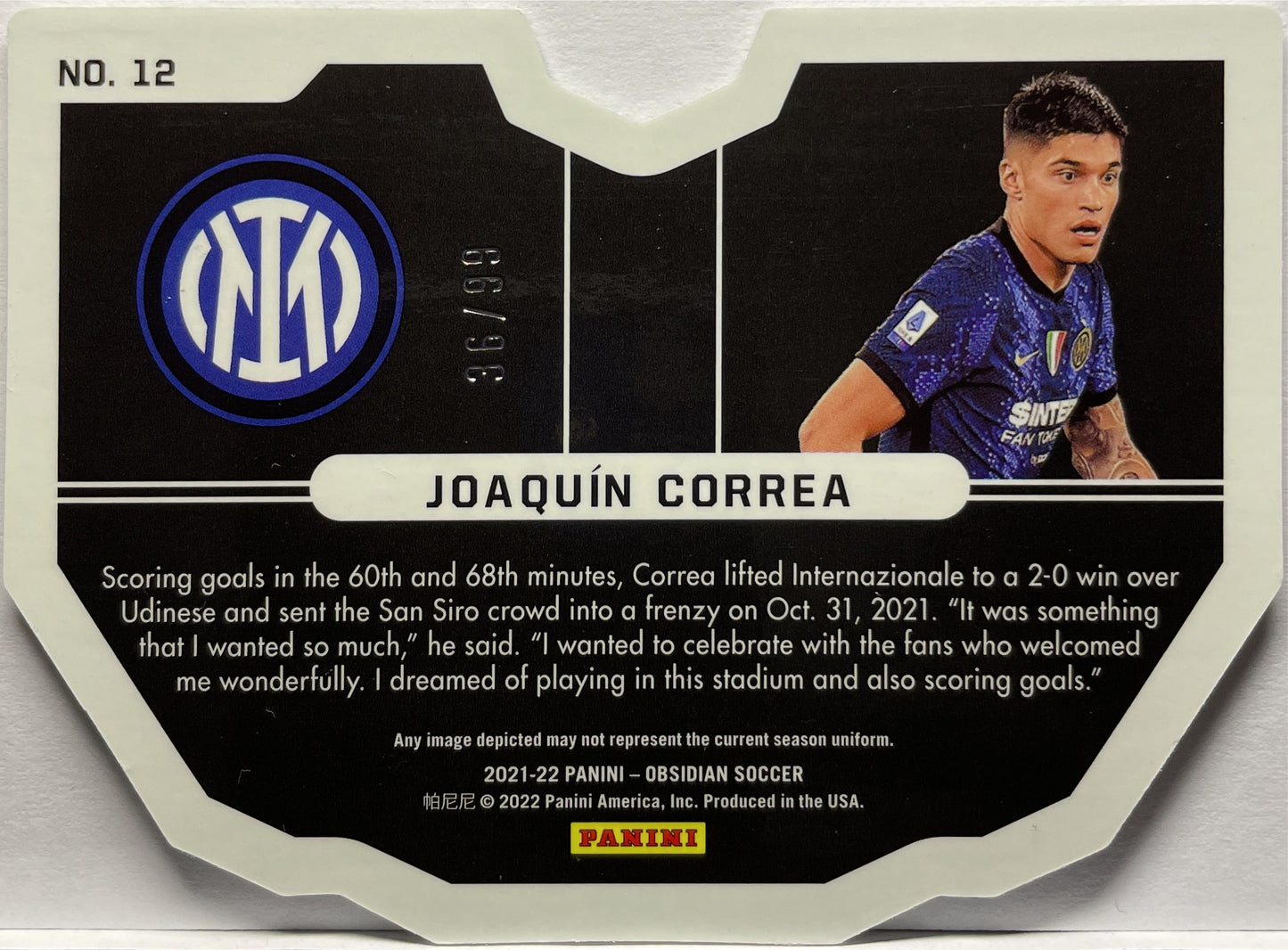 Joaquin Correa 36/99 Vitreous Obsidian 2021/22
