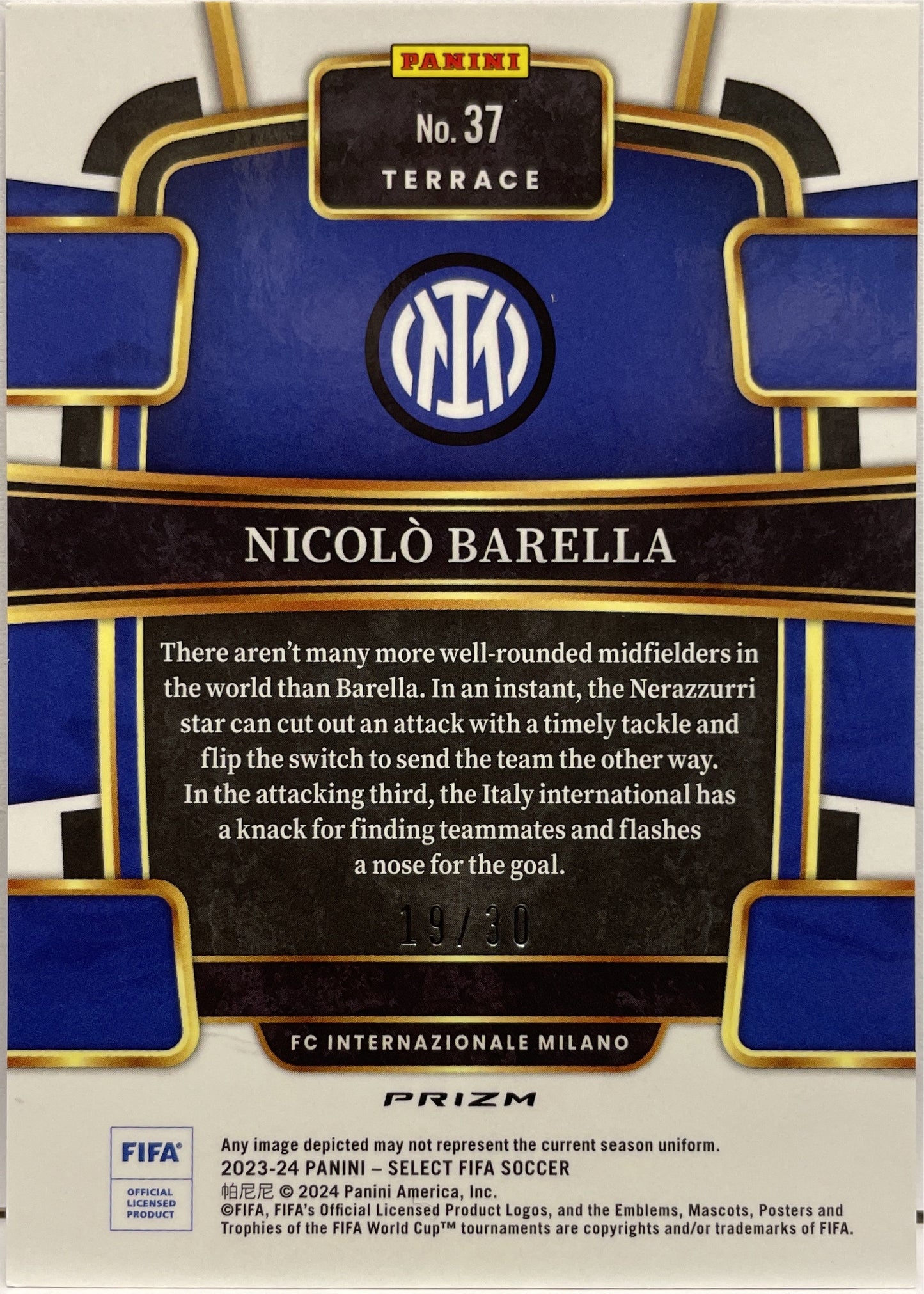 Nicolo Barella 19/30 Terrace Tie-Dye Select Fifa 2023/24
