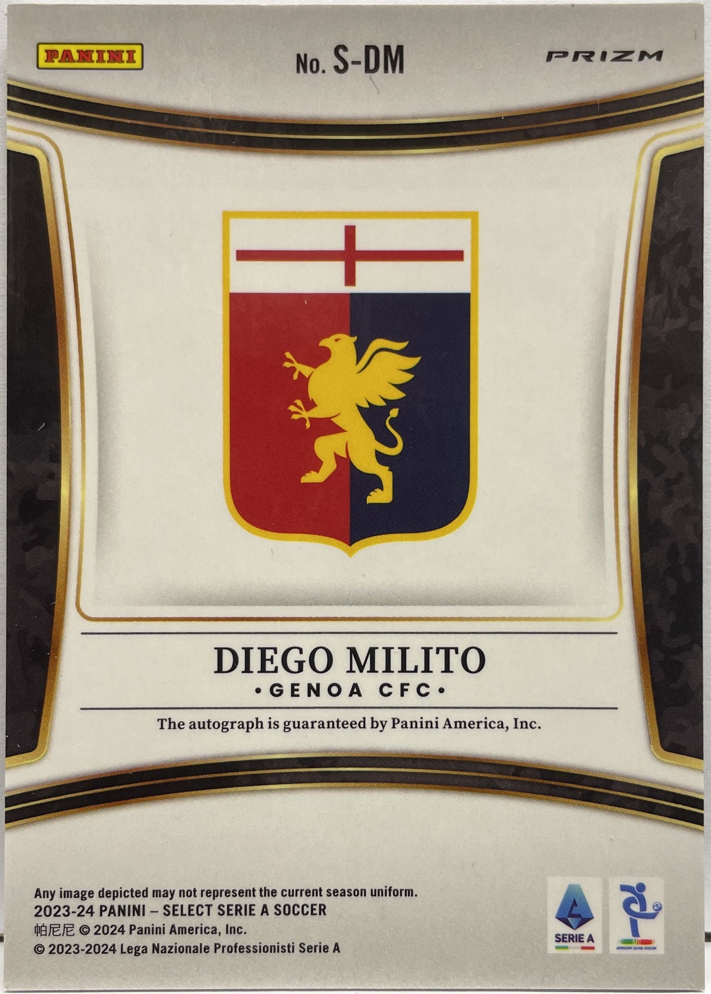Diego Milito Autograph Select Serie A 2023/24