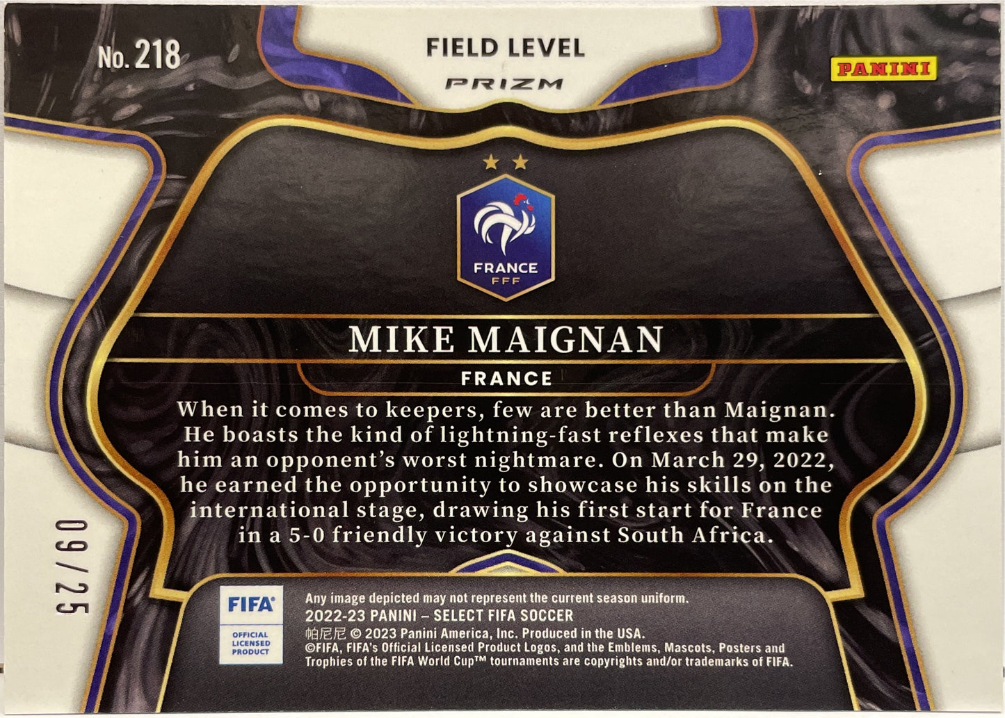 Mike Maignan 9/25 Field Level Select Fifa 2022/23