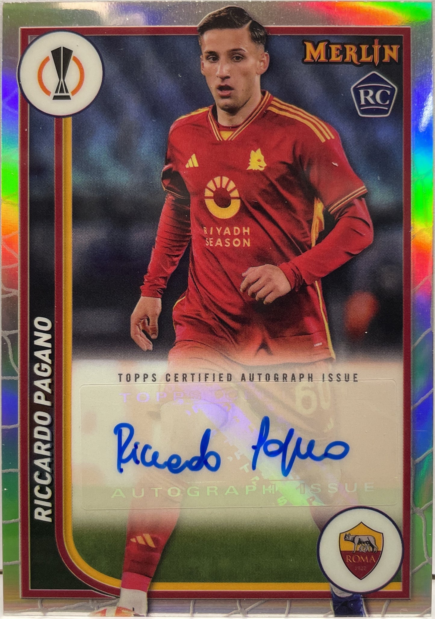 Riccardo Pagano Rookie Autograph Topps Chrome Merlin UCC 2023/24