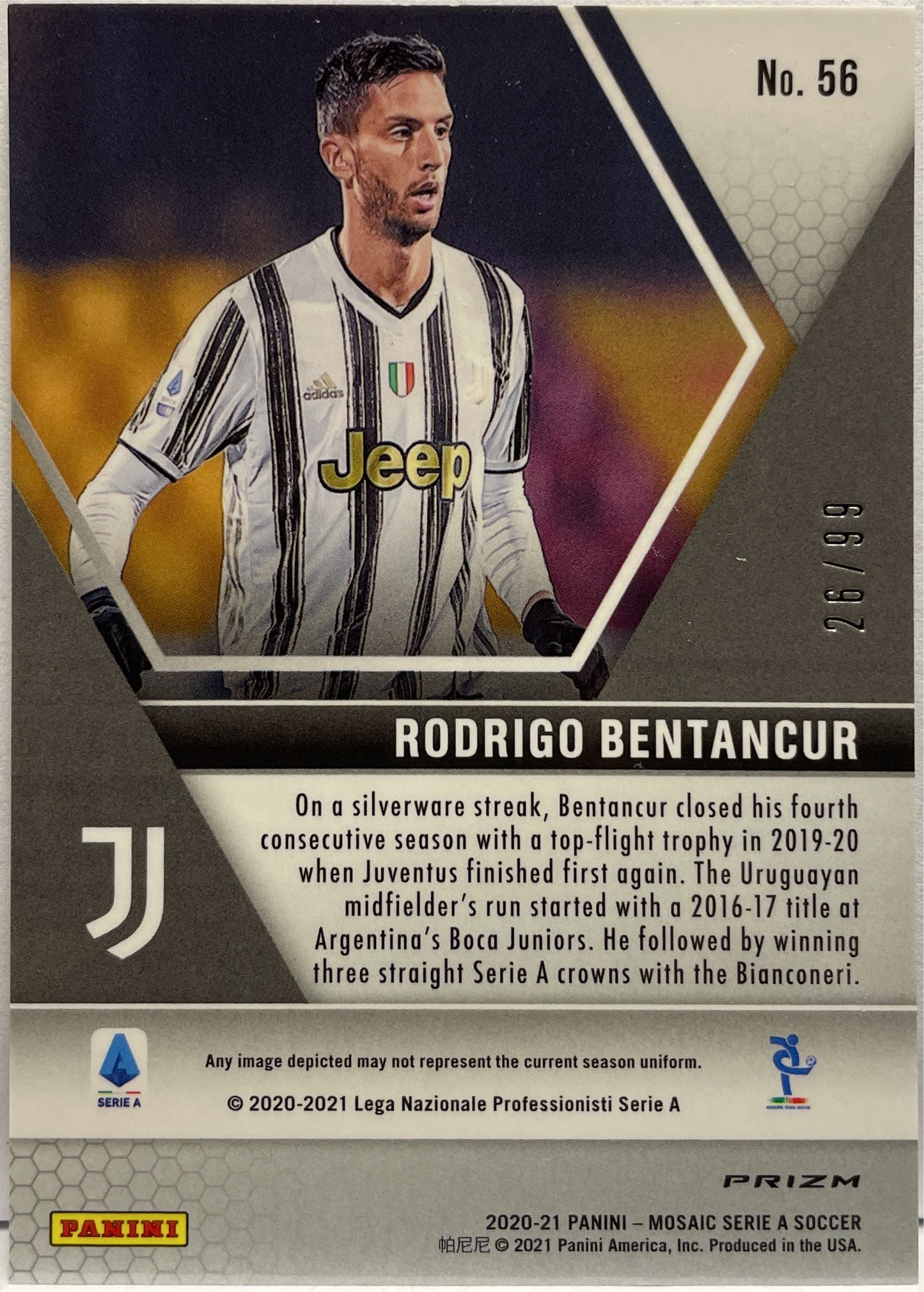 Rodrigo De Paul 26/99 Blue Mosaic Serie A 2020/21