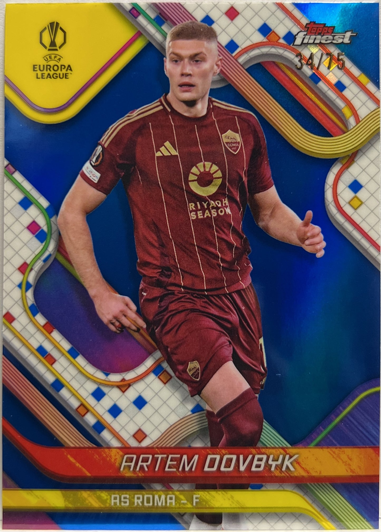 Artem Dovbyk 34/75 Blue Topps Finest UCC 2024/25