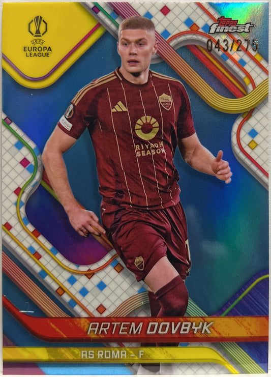 Artem Dovbyk 43/275 Sky Blue Topps Finest UCC 2024/25