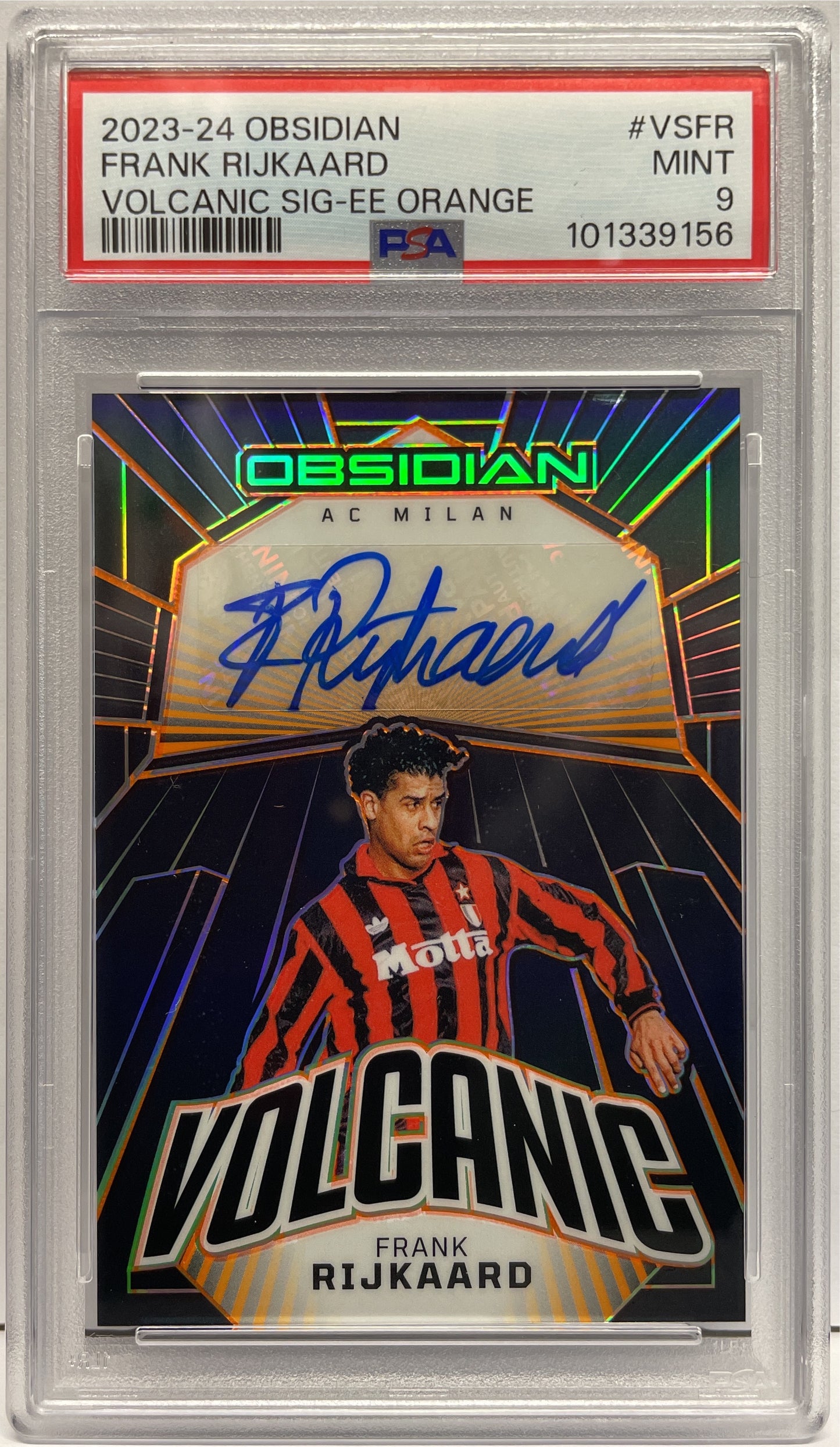 PSA 9 - Frank Rijkaard 5/6 Autograph Volcanic Orange - Obsidian 2023/24