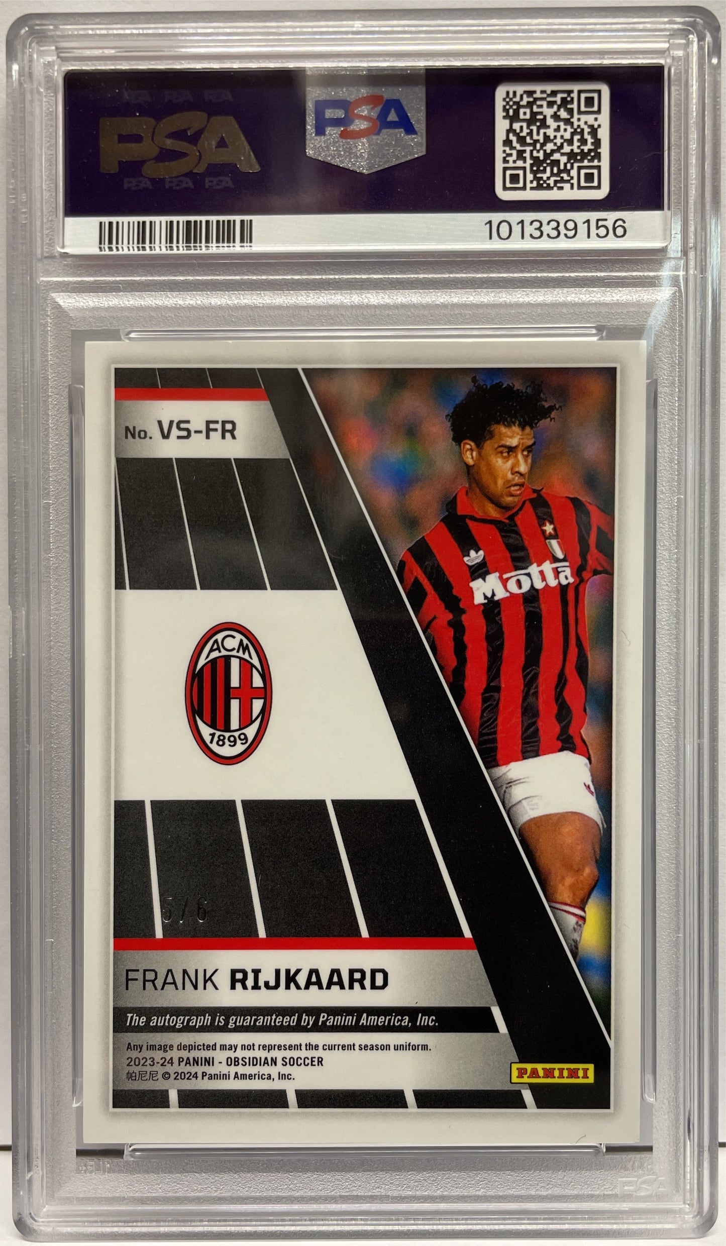 PSA 9 - Frank Rijkaard 5/6 Autograph Volcanic Orange - Obsidian 2023/24