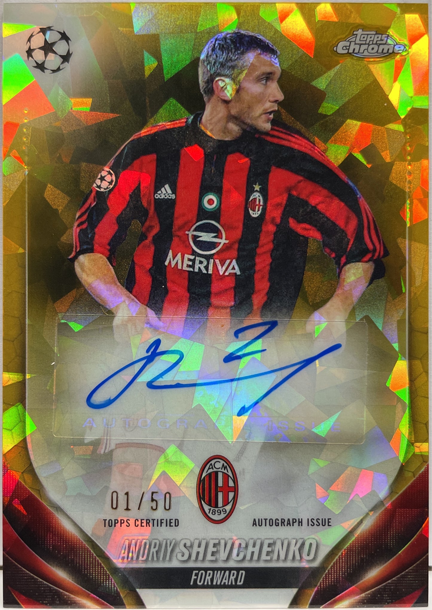 Andriy Shevchenko 1/50 Autograph Gold Topps Chrome UCC 2023/24