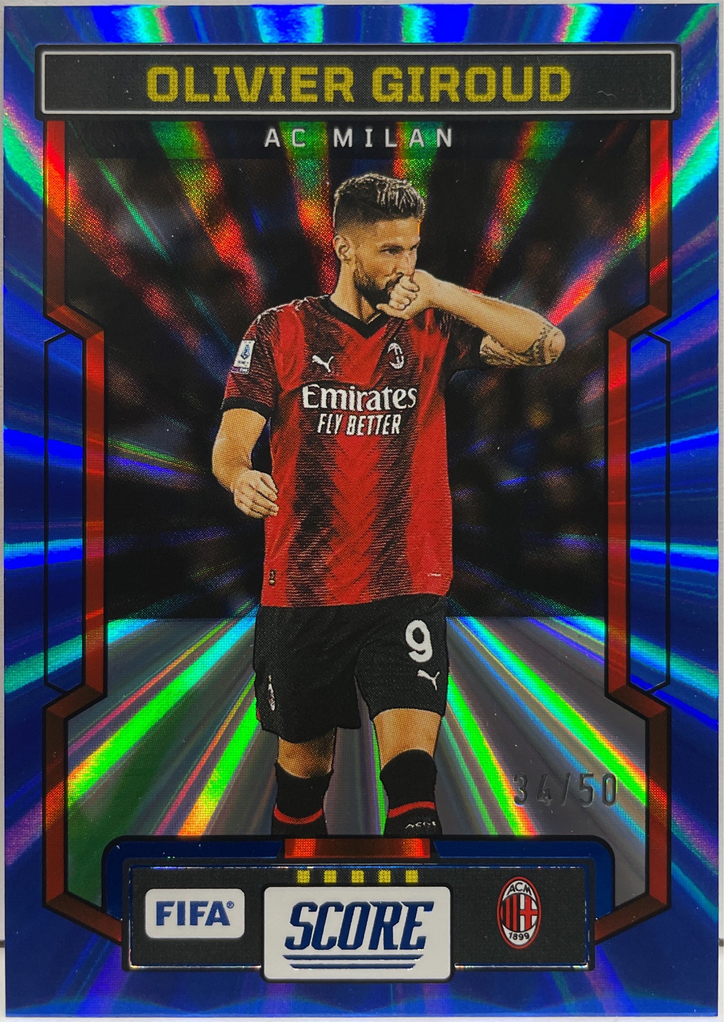 Olivier Giroud 34/50 Blue Laser Score Serie A 2023/24