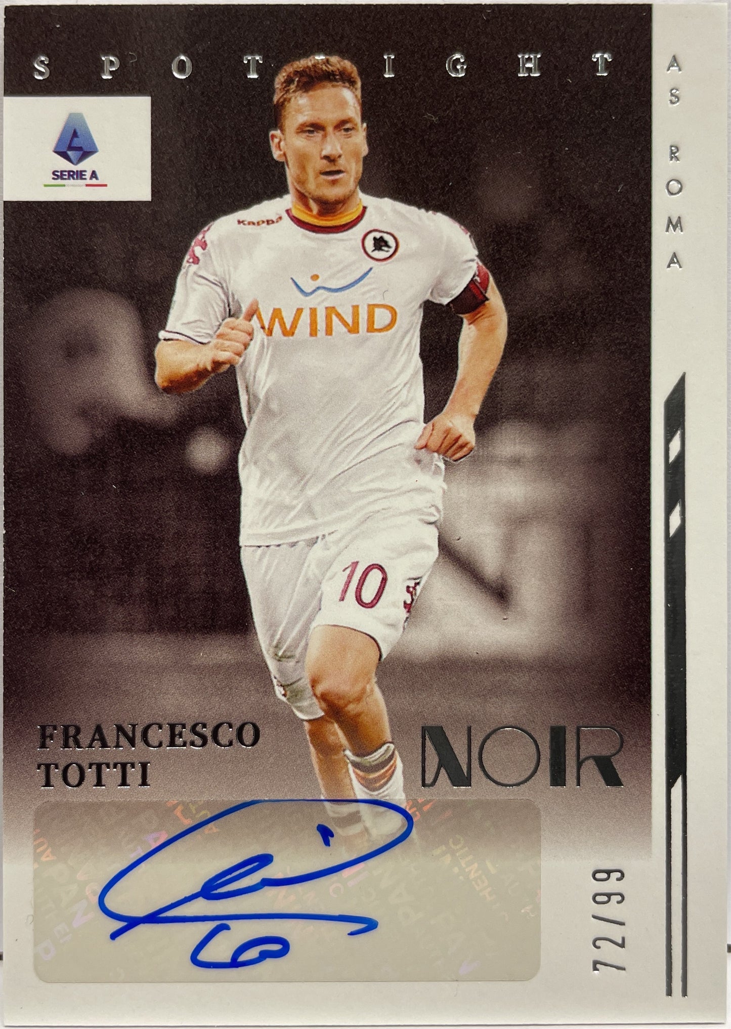 Franscesco Totti 72/99 Autograph Spotlight Noir Chronicles Serie A 2021/22