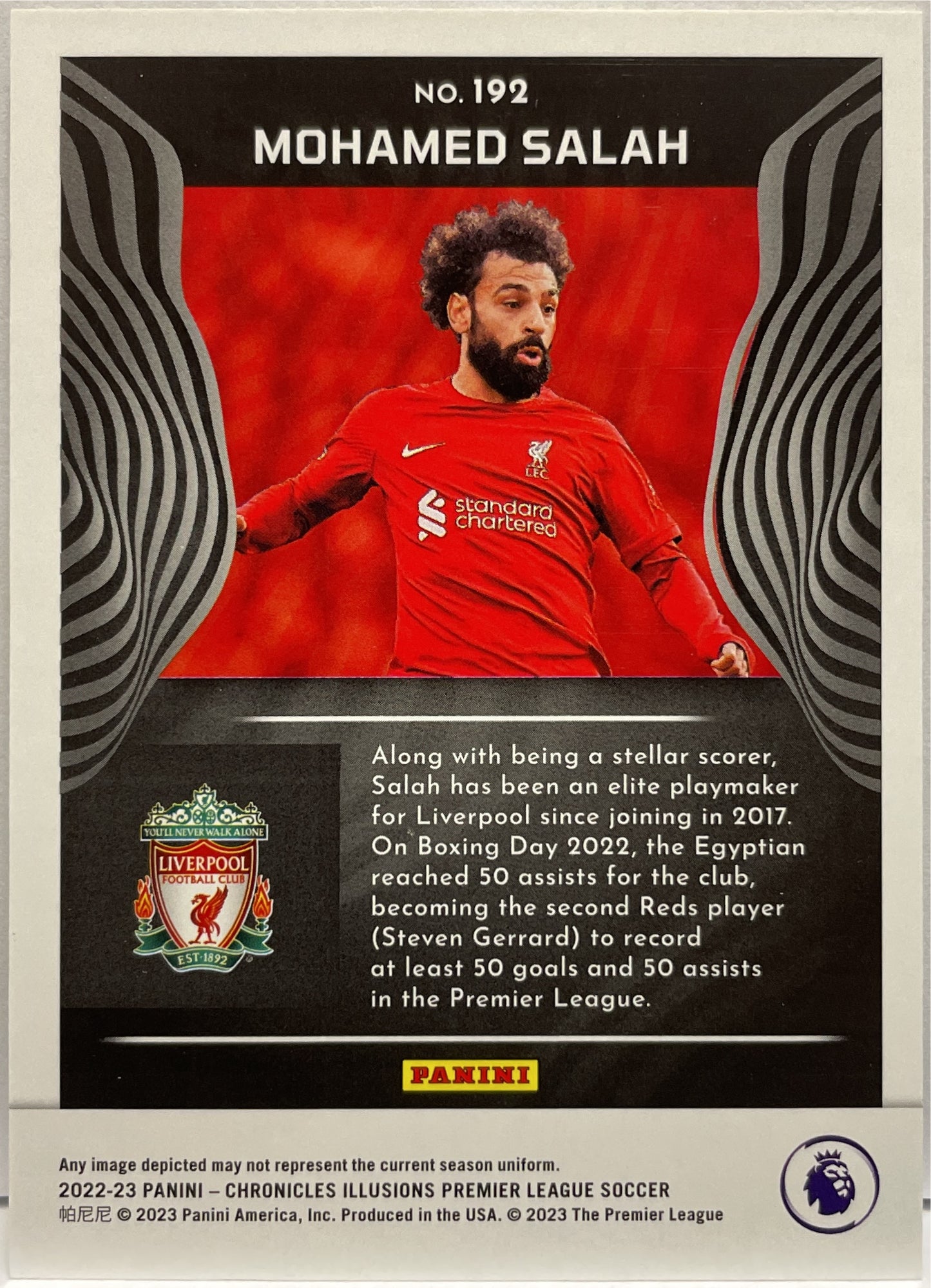 Mohamed Salah 1/1 Black Illusions Panini Chronicles 2022/23