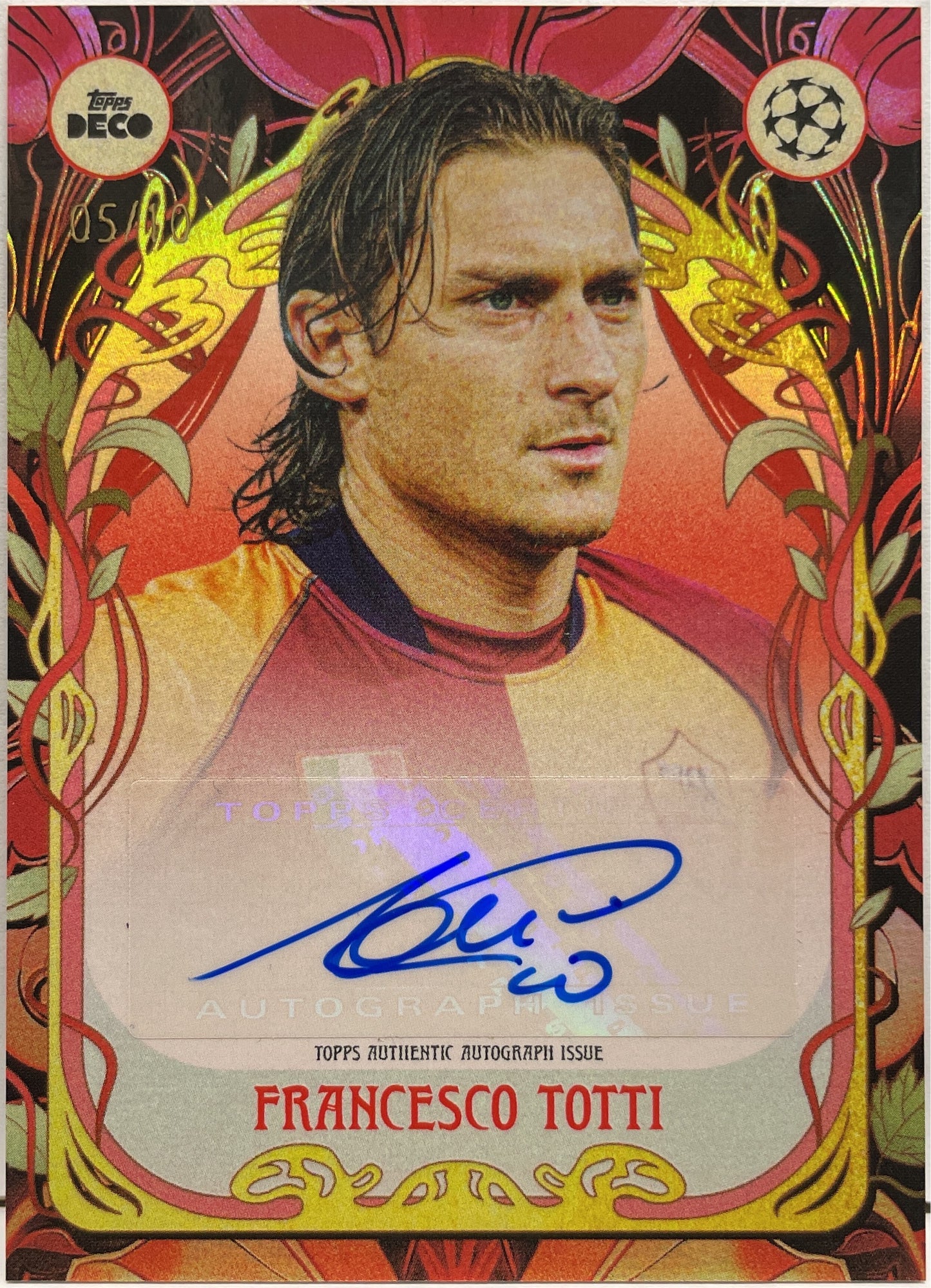 Francesco Totti 5/10 Autograph Nouveau Short Print Topps Deco UCC 2024/25