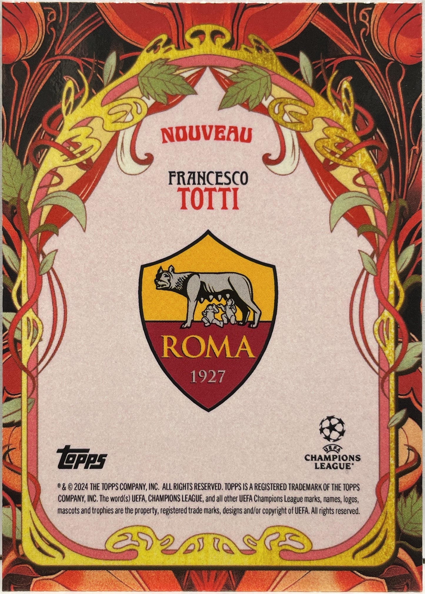 Francesco Totti 5/10 Autograph Nouveau Short Print Topps Deco UCC 2024/25