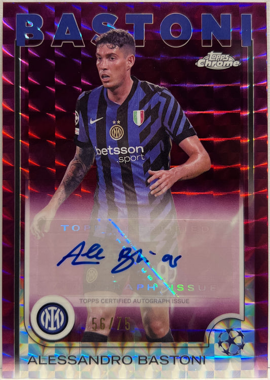 Alessandro Bastoni 56/75 Autograph Magenta Geometric Topps Chrome UCC 2024/25