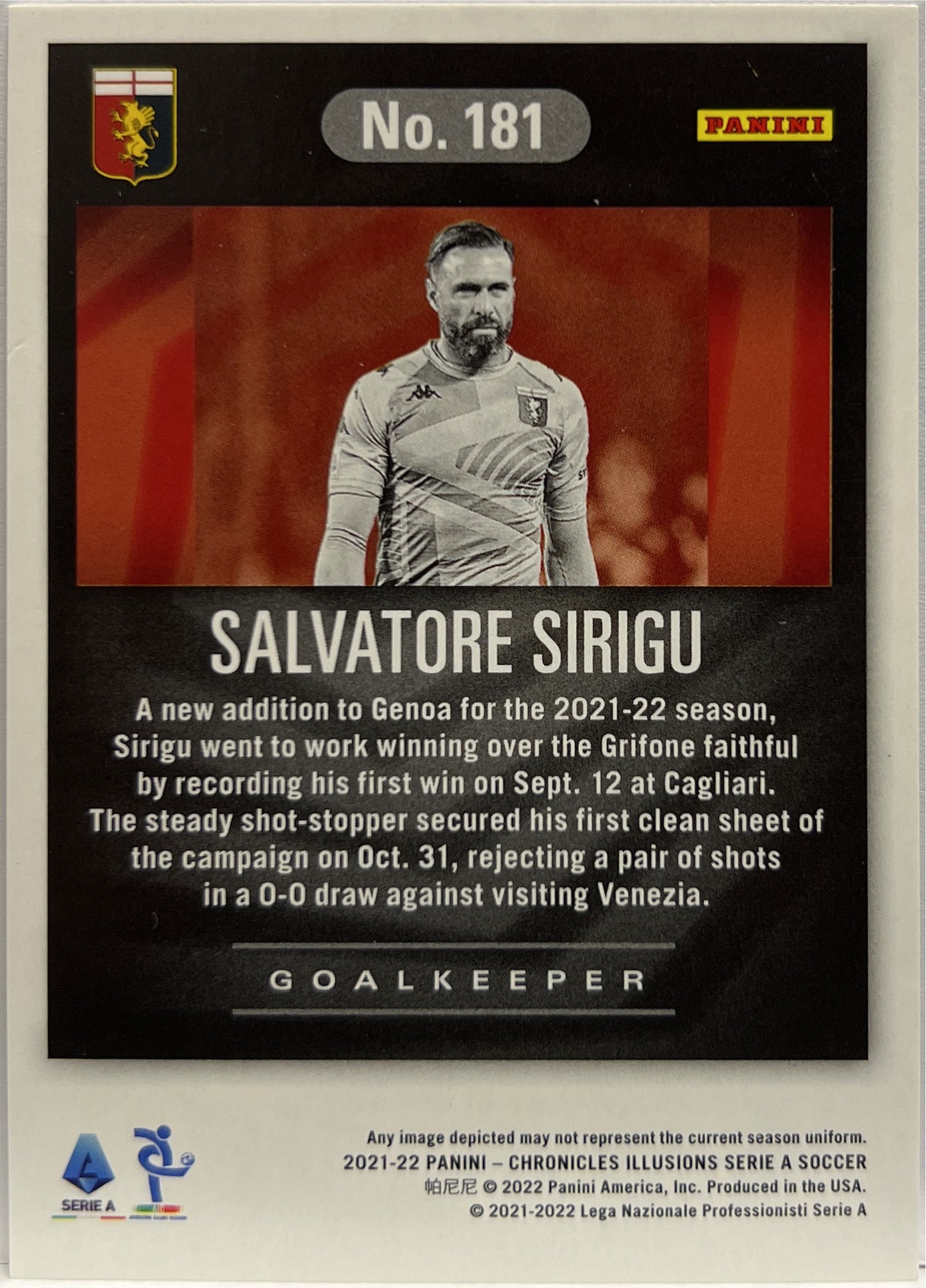 Salvatore Sirigu Illusions Gold Chronicles Serie A 2021/22