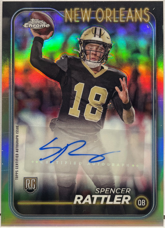Spencer Rattler Rookie Autograph Topps Chrome Football 2024