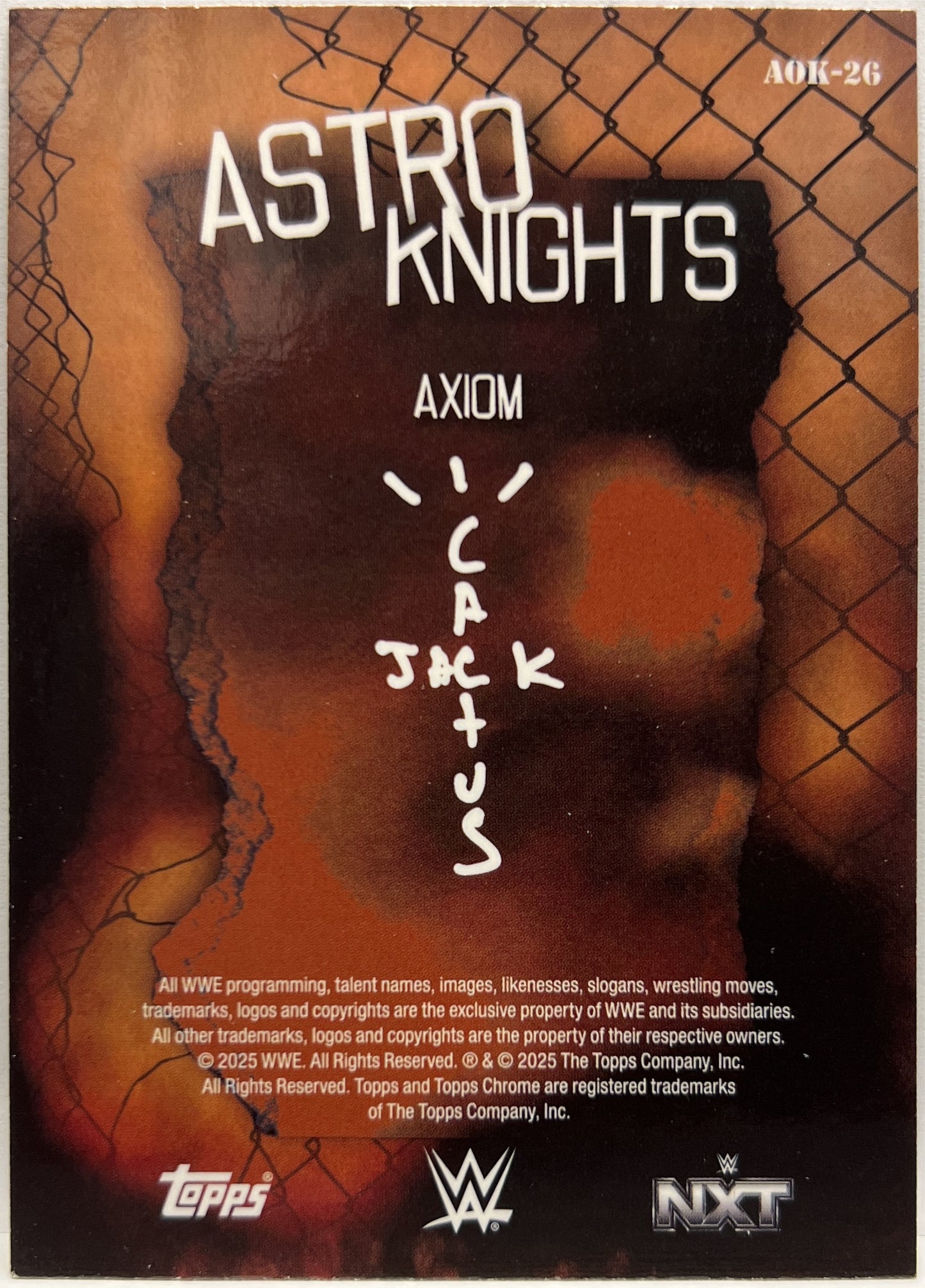 Axiom 57/99 Astro Knights Green Topps Chrome WWE x Cactus Jack 2025