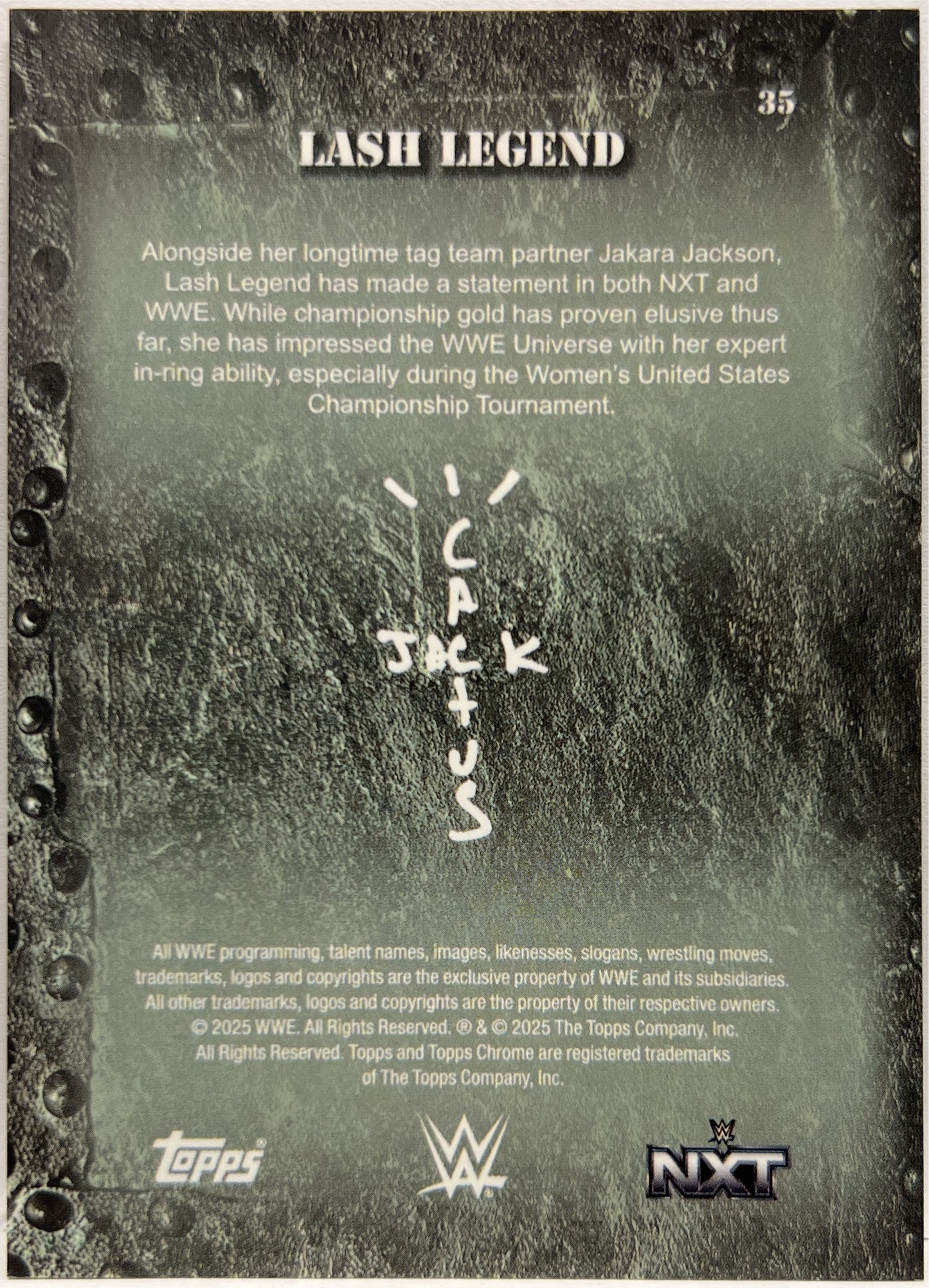 Lash Legend 65/99 Green Topps Chrome WWE x Cactus Jack 2025