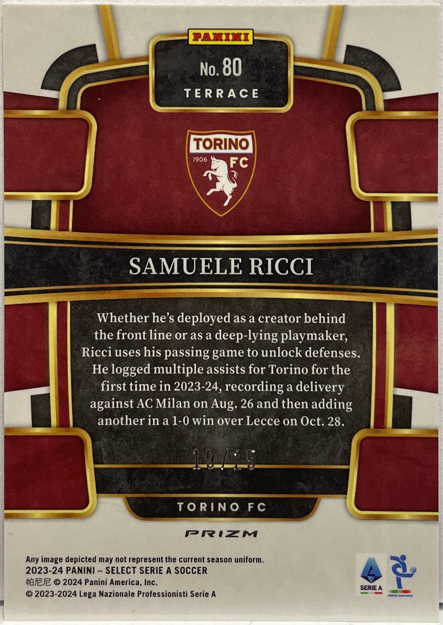 Samuele Ricci 19/25 Terrace Tye Die Select Serie A 2023/24