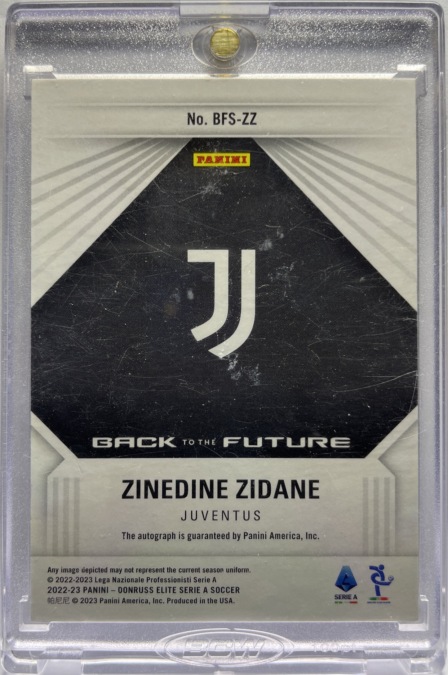 Zinedine Zidane 1/1 Autograph Back To The Future Donruss Elite Serie A 2021/22