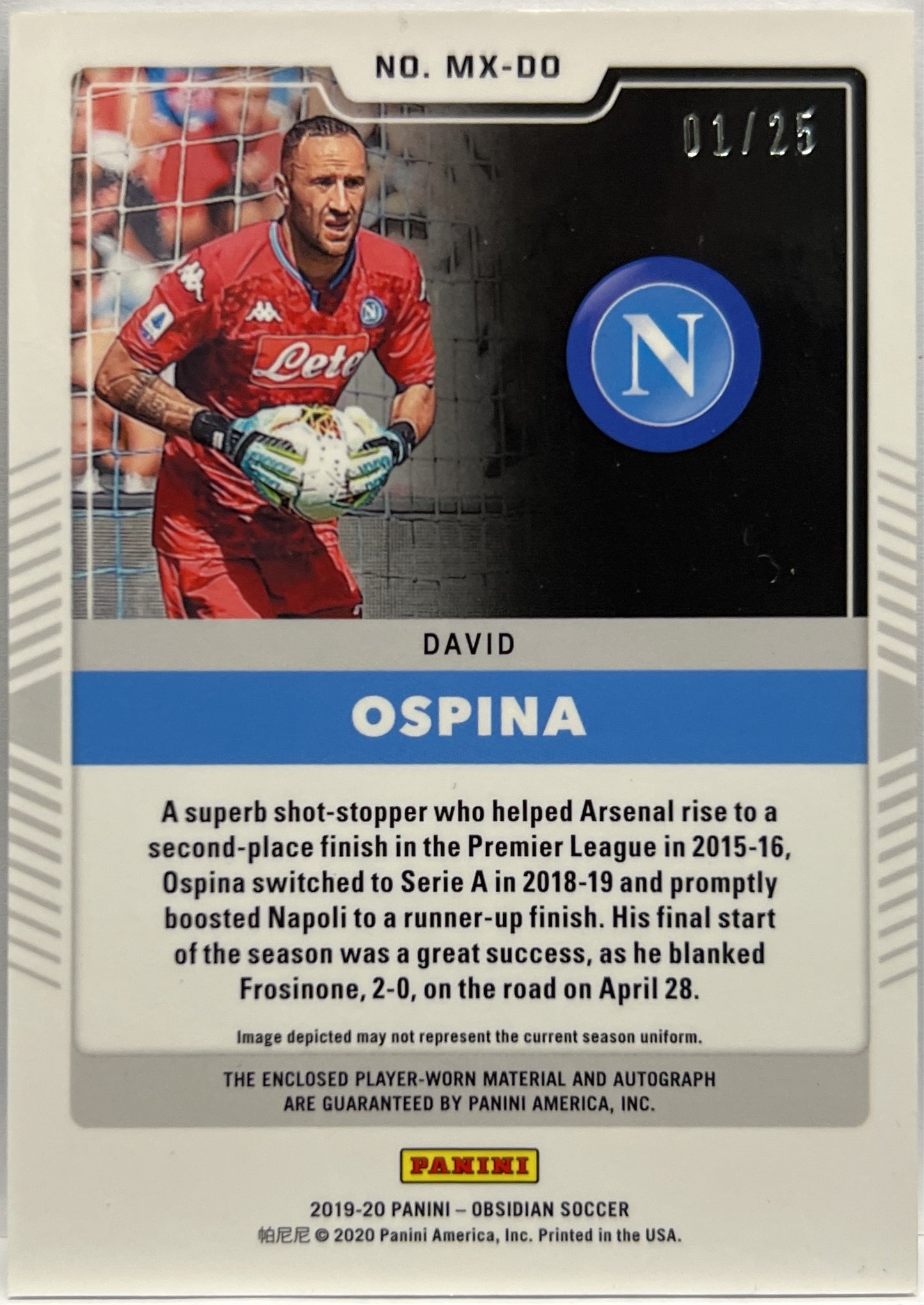 David Ospina 1/25 Patch Matrix Material Autos Obsidian 2020/21