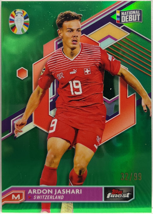 Ardon Jashari 32/99 National Debut Green Topps Chrome Euro 2024