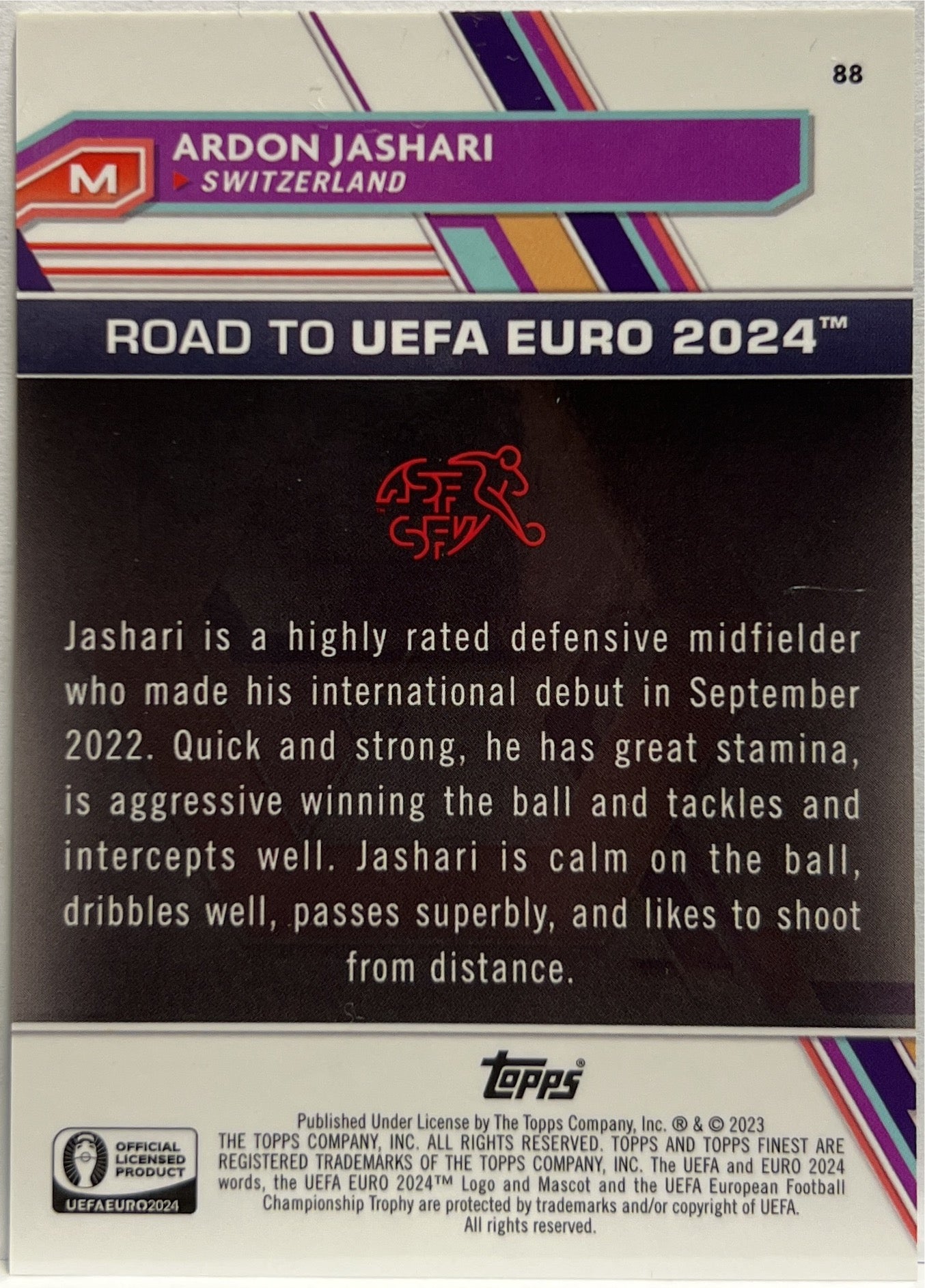 Ardon Jashari 32/99 National Debut Green Topps Chrome Euro 2024