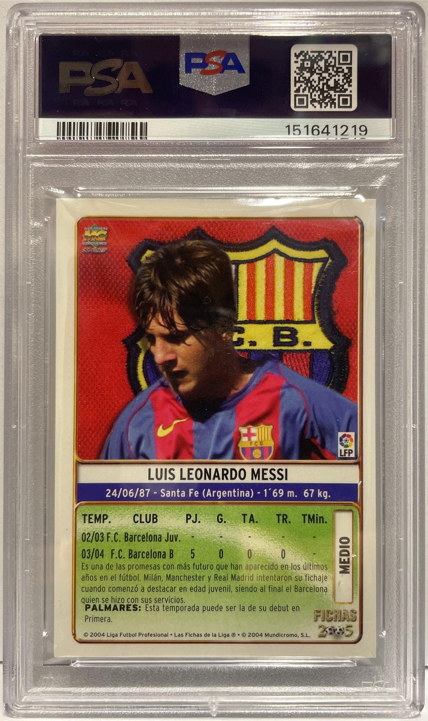 Lionel Messi Mundicromo La Liga 2004 PSA 9