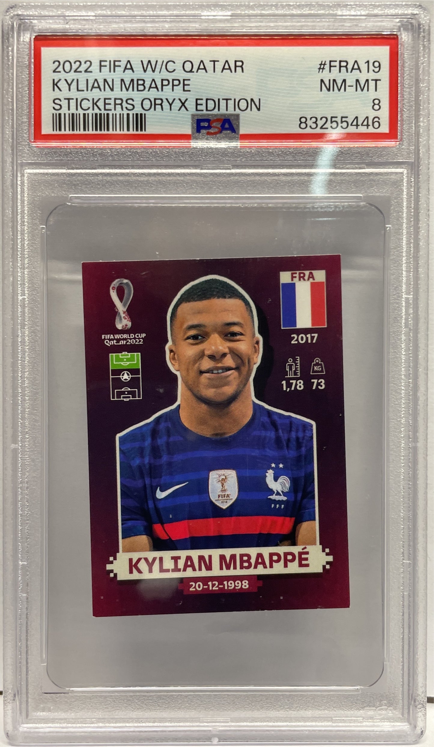 PSA 8 - Kylian Mbappe Oryx Edition - Panini Sticker World Cup Qatar 2022