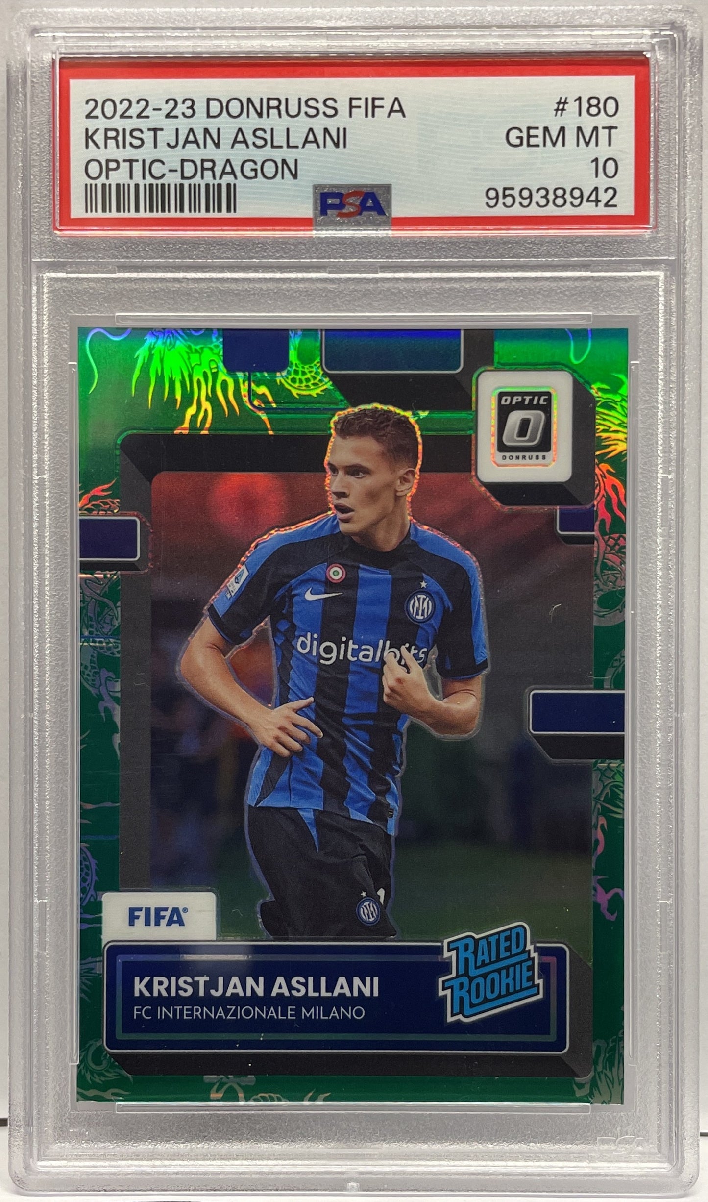 PSA 10 - Kristjan Asllni 7/8 Rated Rookie Optic Dragon - Donruss Fifa 2022/23