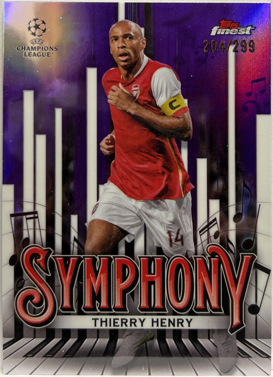 Thierry Henry 204/299 Symphony Purple Topps Finest UCC 2024/25