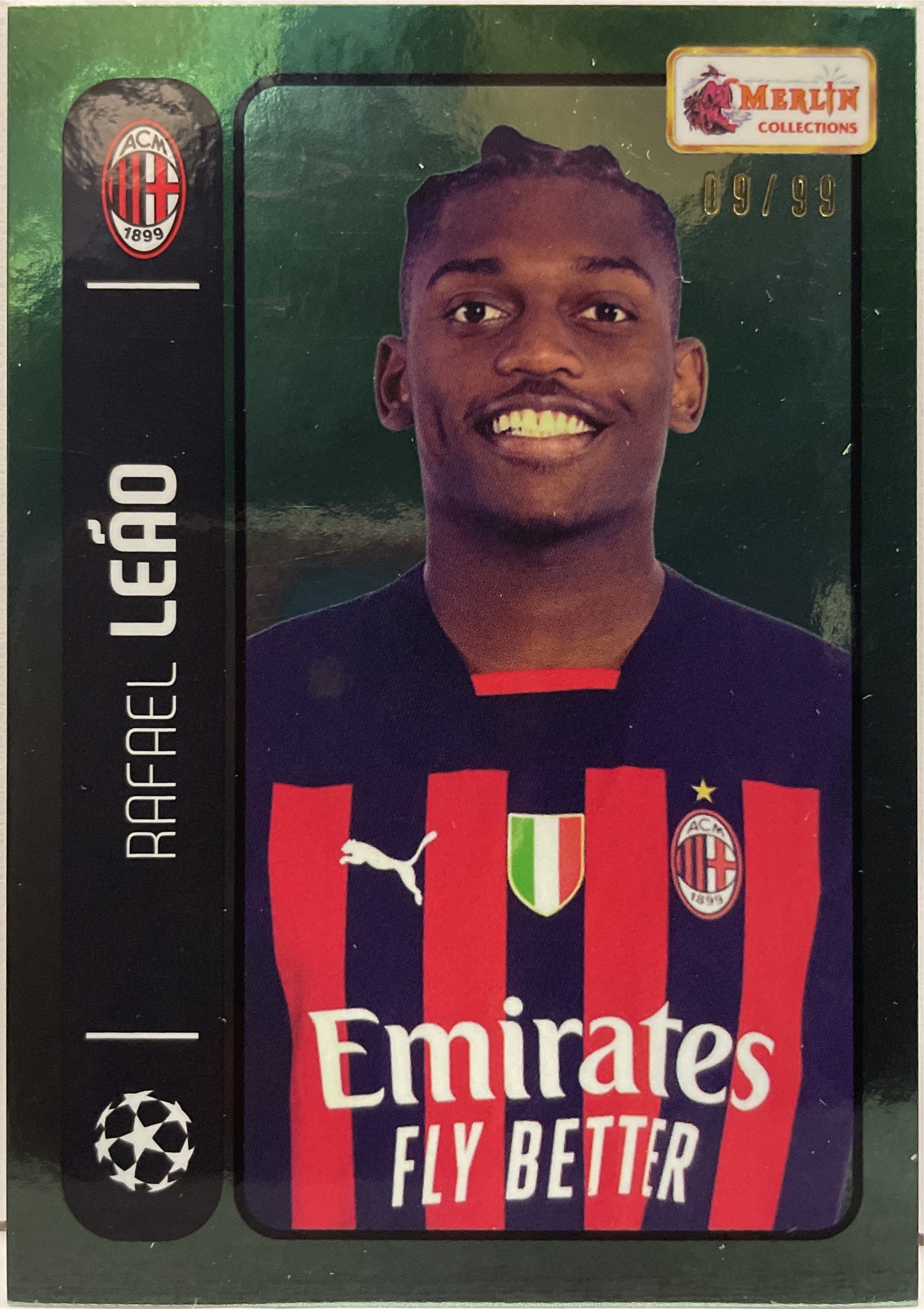 Rafael Leao 9/99 Green Topps Merlin Heritage 98 2021/22
