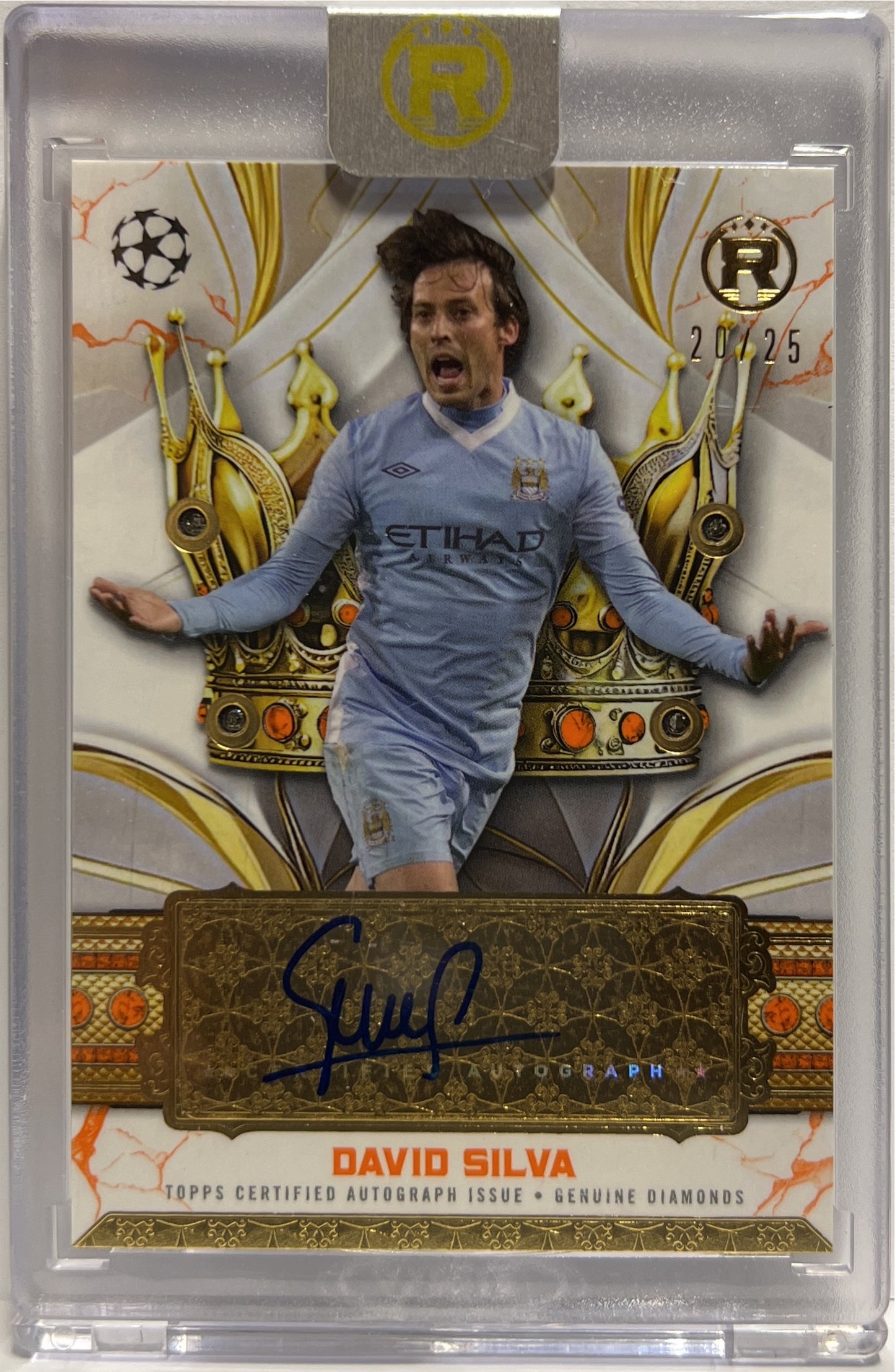 David Silva 20/25 Autograph Crowned Legend Jewel Topps Reverence 2024/25