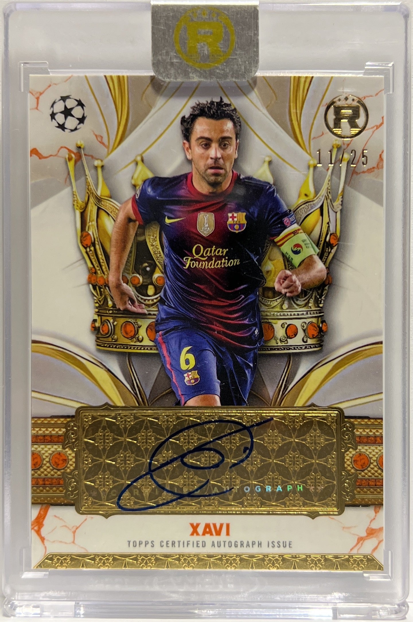 Xavi 11/25 Autograph Crowned Legend Topps Reverence 2024/25