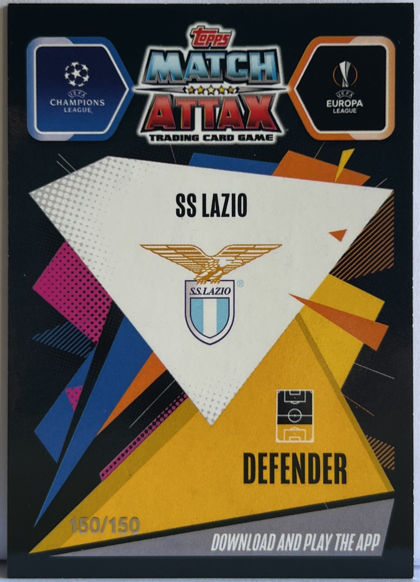 Francesco Acerbi 150/150 Blue Topps Chrome Match Attax