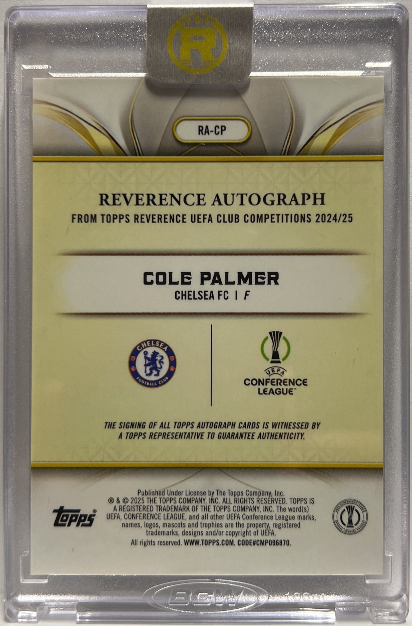 Cole Palmer 4/10 Autograph Topps Reverence 2024/25