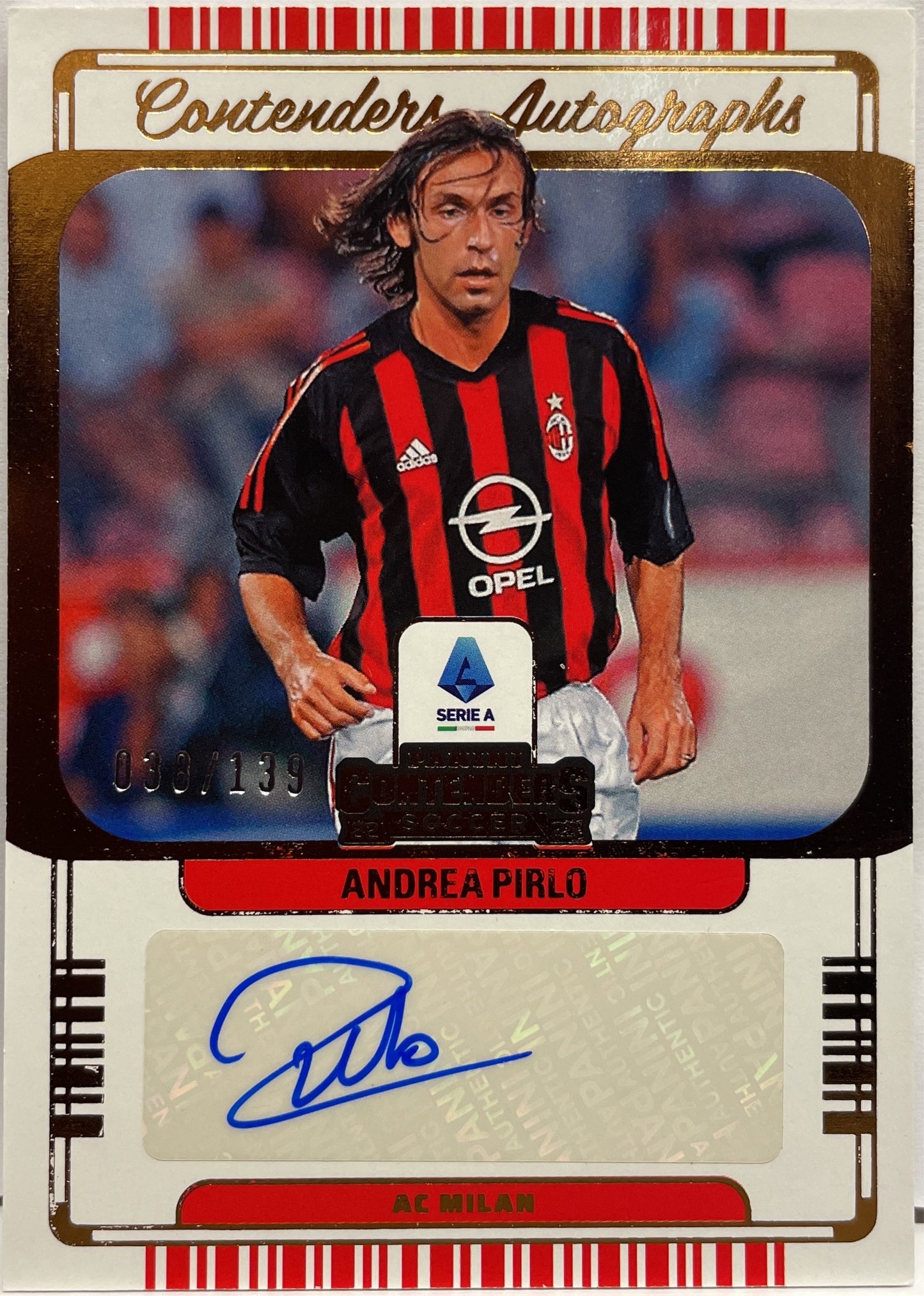 Andrea Pirlo 38/139 Autograph Contenders Chronicles Serie A 2022/23