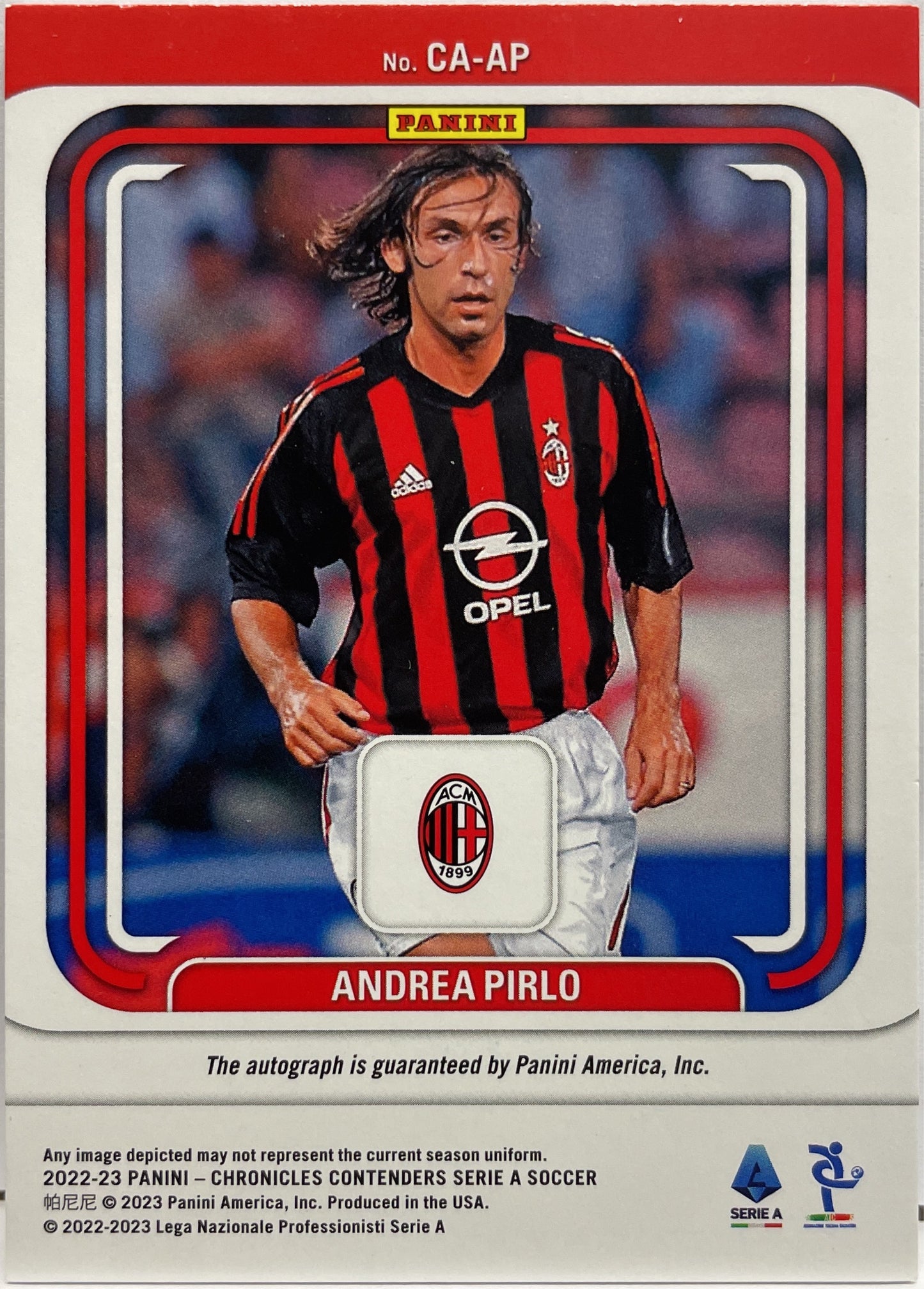 Andrea Pirlo 38/139 Autograph Contenders Chronicles Serie A 2022/23
