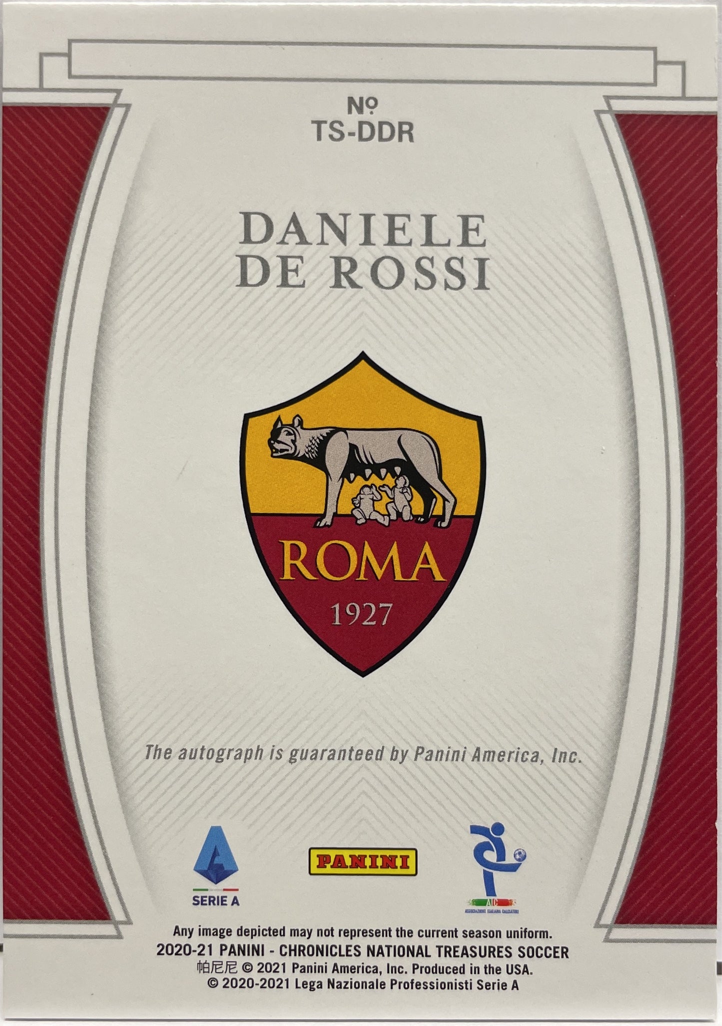 Daniele De Rossi 8/500 Autograph Treasured Signatures National Treasures Chronicles 2020/21