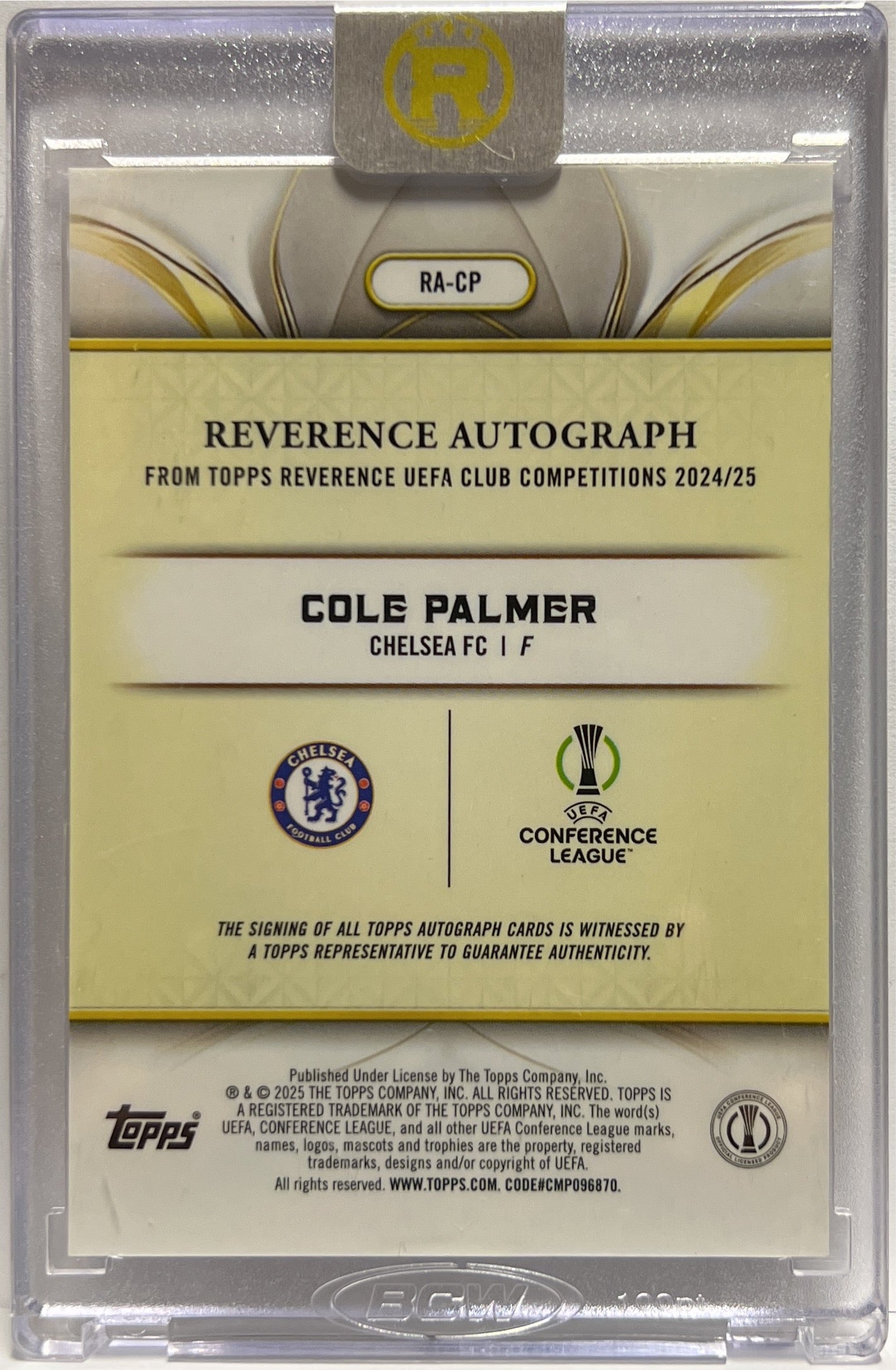 Cole Palmer 25/25 Autograph Topps Reverence 2024/25