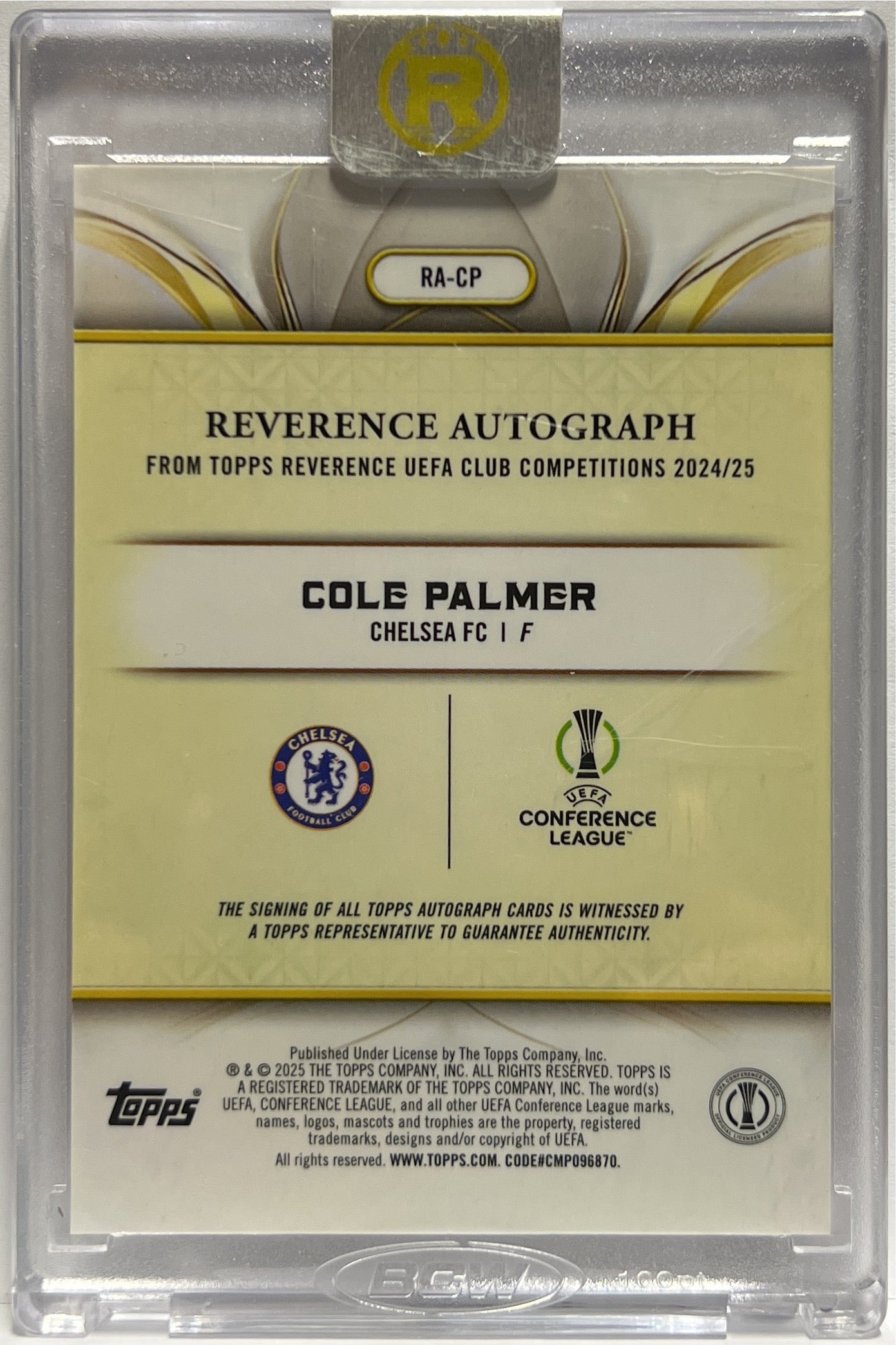Cole Palmer 5/25 Autograph Topps Reverence 2024/25