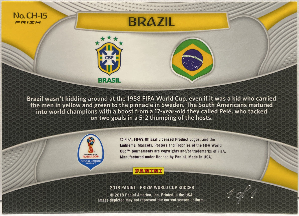 Brazil 1/1 Champions 1958 Sweden Panini Prizm World Cup 2018