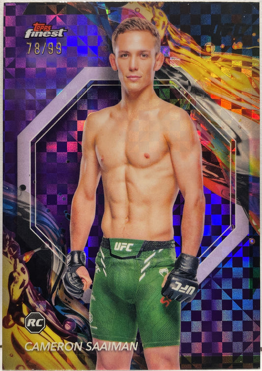 Cameron Saaiman 78/99 Rookie Purple Checkerboard Topps Finest UFC 2024