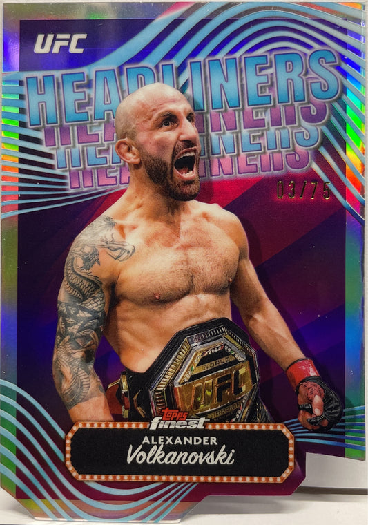Alexander Volkanovski 3/75 Headliners Die-Cut Topps Finest UFC 2024
